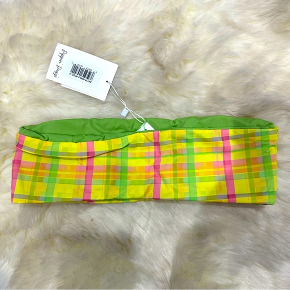 Dippin' Daisy's Pretty Plaid Euphoria Bikini Top NWT Bandeau swim pastel - Picture 4 of 7